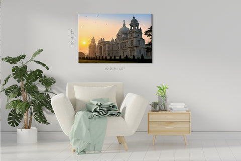 Canvas Print -  Kolkata Victoria Memorial Museum Cityscape #E0281