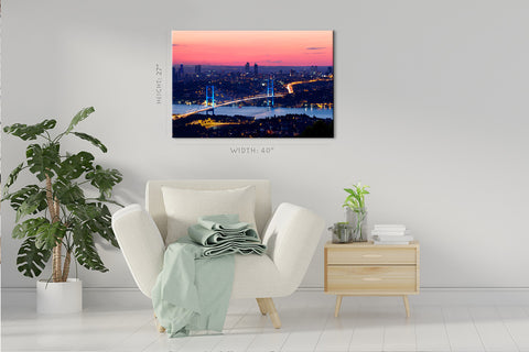 Tableau sur toile - Pont du Bosphore d'Istanbul au coucher du soleil #E0286