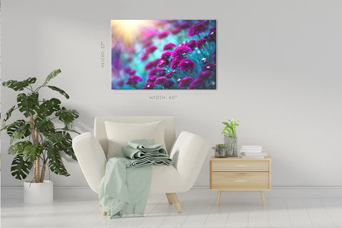 Canvas Print -  Purple Chrysanthemums At Sunrise #E0801