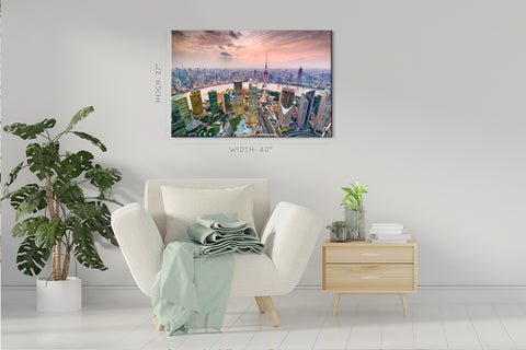 Impression sur toile - Paysage urbain de Pudong, Shanghai, Chine #E0475