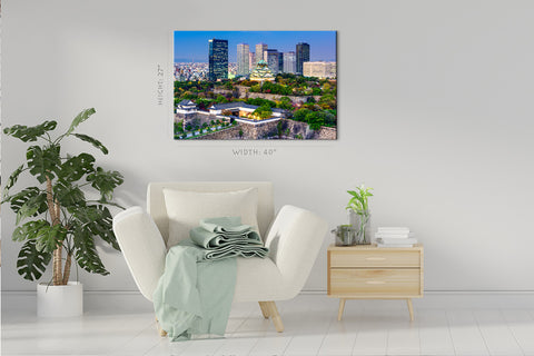 Canvas Print -  Osaka And Castle Park Skyline #E0363