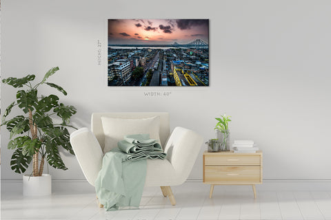 Impression sur toile - Paysage urbain de Calcutta #E0292