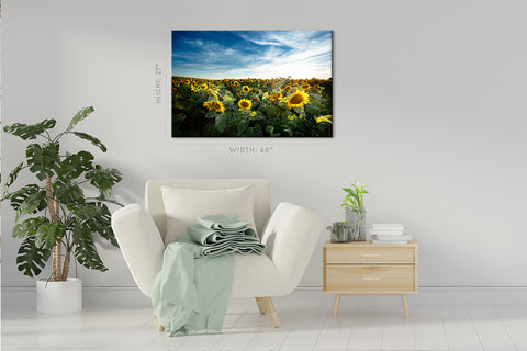 Canvas Print -  Yellow Sunflowers And Blue Sky #E0731