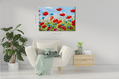 Canvas Print -  Red Poppies At Morning #E0880