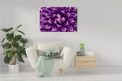 Canvas Print - Agave Cactus ، Violet Toned #E0647