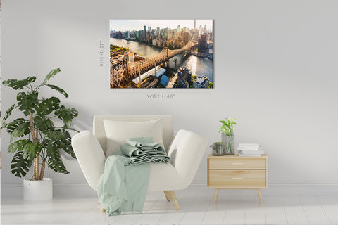 Canvas Print -  Aerial View Of The Ed Koch Queensboro Bridge, New York #E0397