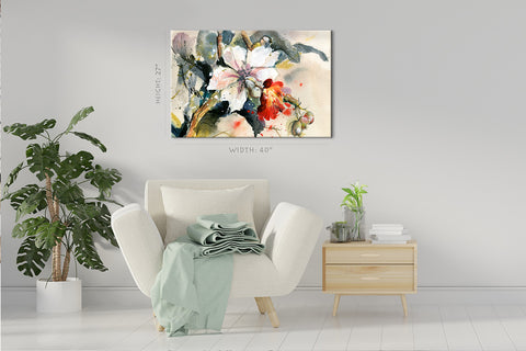 Canvas Print -  Bright Orchid In Bloom, Watercolor Painting #E0849