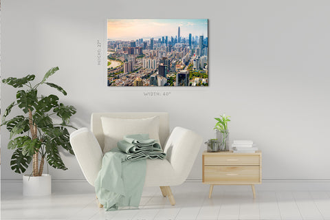 Impression sur toile - Vue du paysage urbain de Shenzhen, Chine #E0385