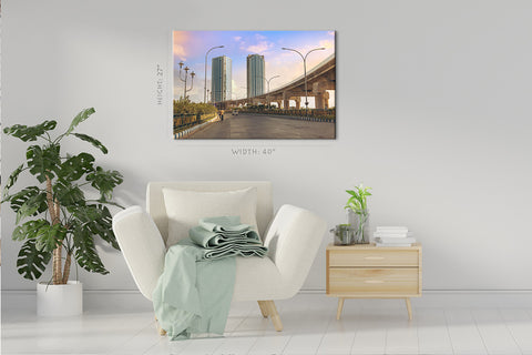 Impression sur toile - Paysage urbain du centre de Kolkata #E0284