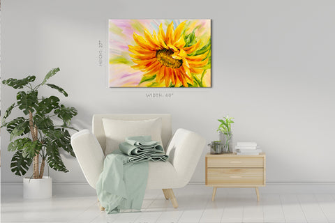 Canvas Print -  Sunflower, Oil Painting #E0788