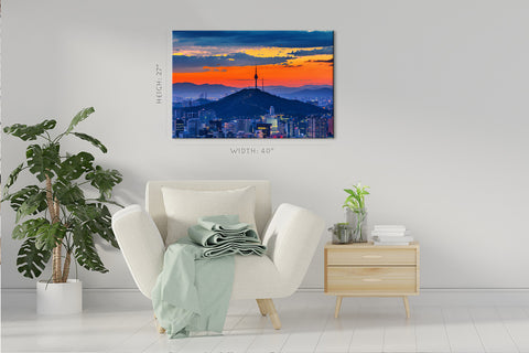 Canvas Print -  Namsan Skyline At Sunrise, Seoul, South Korea #E0448