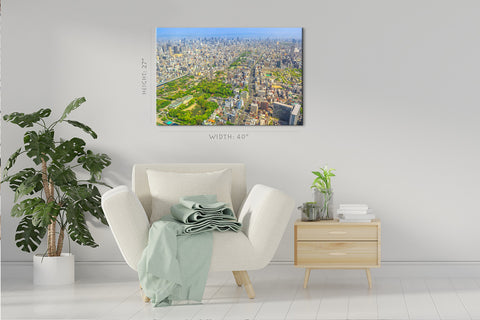 Impression sur toile - Vue aérienne du zoo de Tennoji et du paysage urbain d'Osaka, Japon #E0361