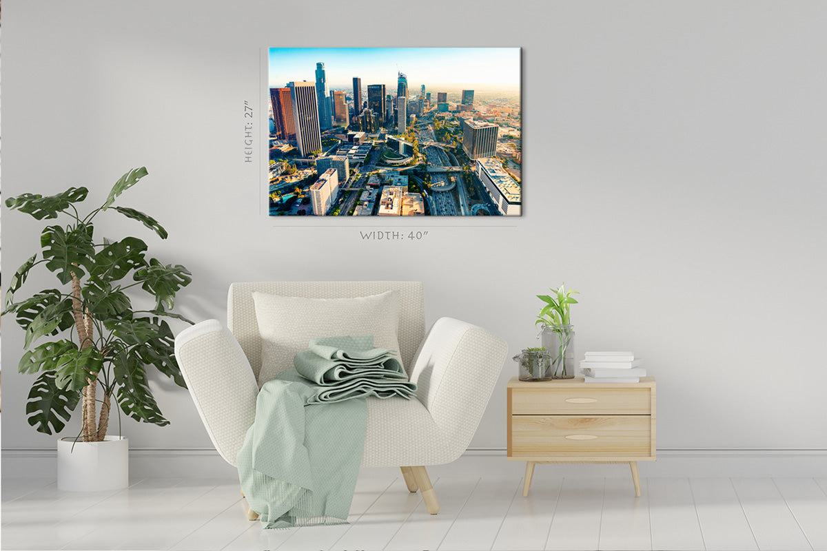 Canvas Print - Aerial Of A Downtown Angeles At #E0345 – 1GES - Art Society
