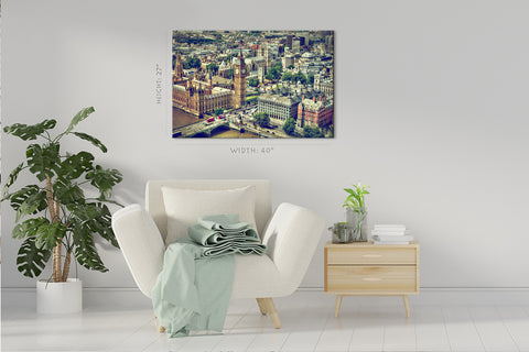 Impression sur toile - Skyline de Londres : Big Ben, tour, pont de Westminster #E0271