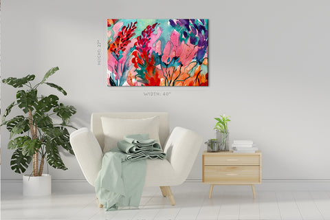 Impression sur toile - Fleurs sauvages, Peinture à l'aquarelle #E0864