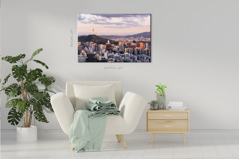 Canvas Print -  Aerial View Of Seoul Skyscrapers At Sunset, South Korea #E0446