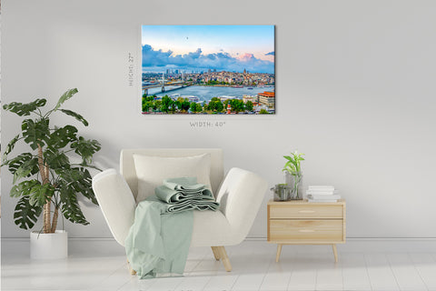 Impression sur toile - Paysage urbain d'Istanbul au coucher du soleil #E0291