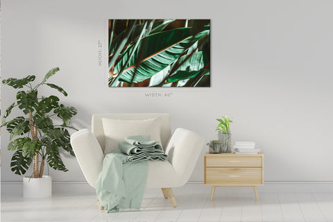 Canvas Print -  Sunlight At Green Palm Branches #E0656