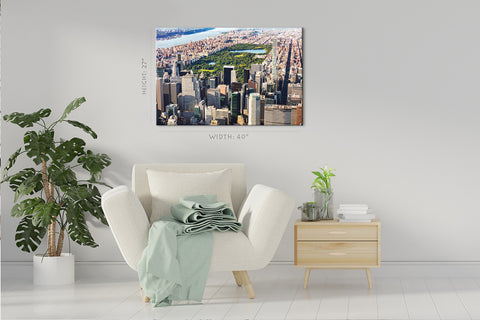 Impression sur toile - Vue aérienne de Central Park à Midtown, New York #E0399