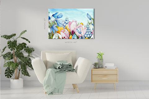 Impression sur toile - Fleurs à l'aquarelle #E0838