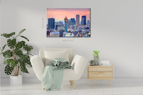 Impression sur toile - Skyline du Japon sur Shinsekai au crépuscule, Osaka #E0364