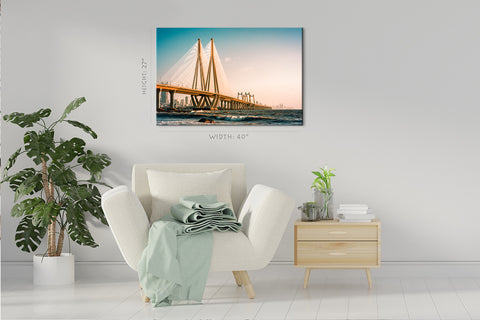 Impression sur toile - Vue sur la mer de Bandra Worli, Mumbai, Inde #E0420