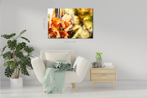 Impression sur toile - Morning Light At Orange Phalaenopsis #E0636