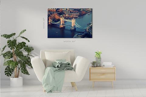 Tableau sur toile - Vue aérienne de Londres avec Tower Bridge #E0269