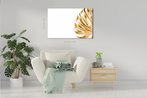 Impression sur toile - Feuille d'or de Monstera #E0727