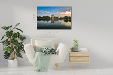 Canvas Print -  Kolkata Victoria Memorial Skyline #E0282