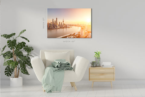 Canvas Print -  Huangpu River, Shanghai Skyline, China #E0470