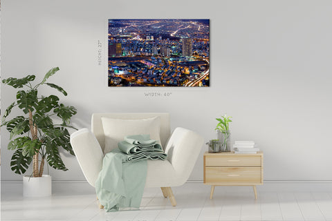 Impression sur toile - Skyline de Téhéran la nuit #E0283