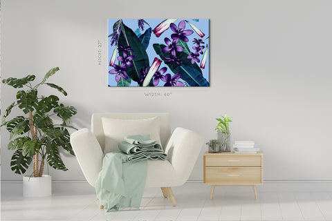 Canvas Print -  Tropical Flowers And Leafs #E0747