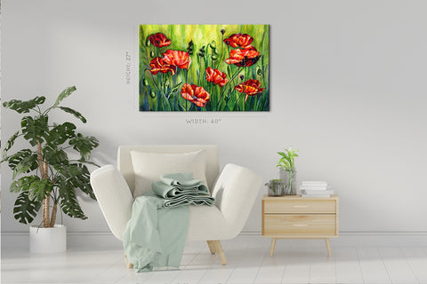 Canvas Print -  Poppies Field #E0879