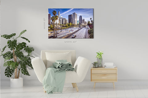 Impression sur toile - Paysage urbain du centre-ville de Los Angeles, Californie #E0344