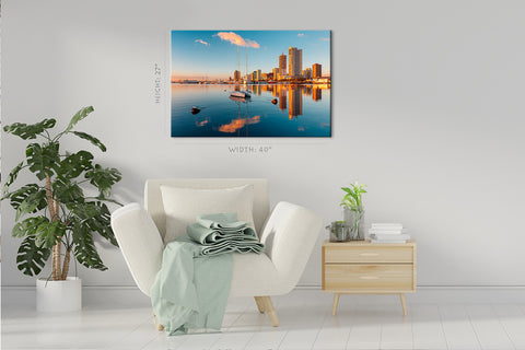 Impression sur toile - Skyline de la baie de Manille, Philippines #E0426