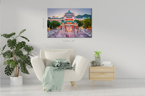 Impression sur toile - Place du Peuple Chongqing, Chine #E0317