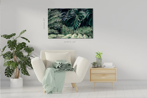 Canvas Print -  Tropical Green Leafs #E0816