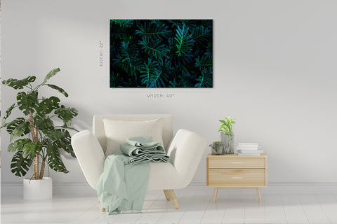 Impression sur toile - Feuilles tropicales vertes #E0826