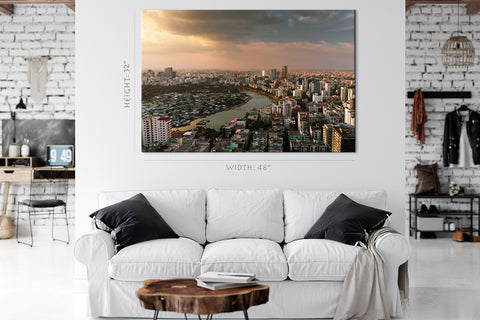 Impression sur toile - Belle soirée sur Dhaka, Bangladesh #E0335