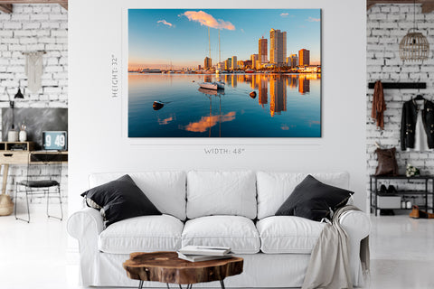 Impression sur toile - Skyline de la baie de Manille, Philippines #E0426