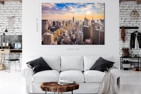 Impression sur toile - Skyline de New York au coucher du soleil #E0389