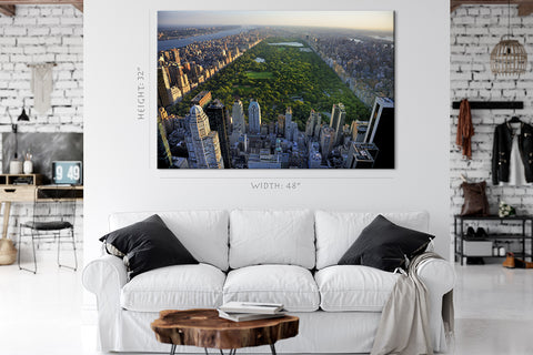 Impression sur toile - Vue aérienne de Central Park et des gratte-ciel, Manhattan, New York #E0386