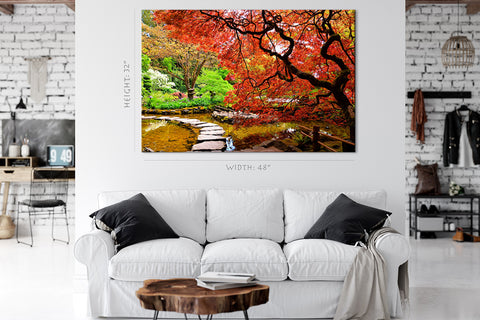 Canvas Print -  Red Japanese Maples During Springtime #E1008