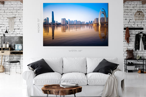 Canvas Print -  Zhujiang River And Guangzhou Cityscape, China #E0437