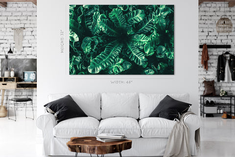 Impression sur toile - Feuillage vert tropical #E0824