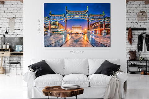 Tableau sur toile - Zhengyang Gate Jianlou sur la rue Qianmen, Pékin, Chine #E0428