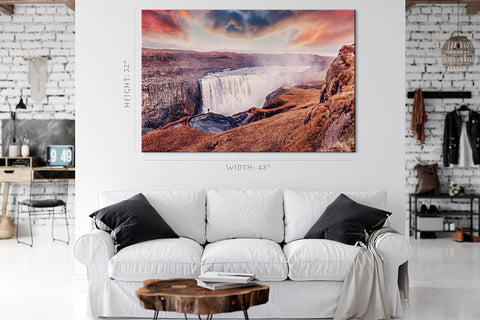 Canvas Print -  Dettifoss Waterfall At Sunrise, Iceland #E0501