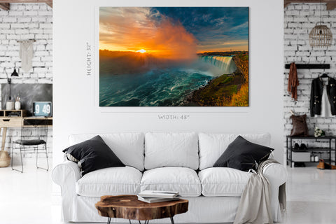 Impression sur toile - Cascade du Niagara au lever du soleil, Canada #E0577