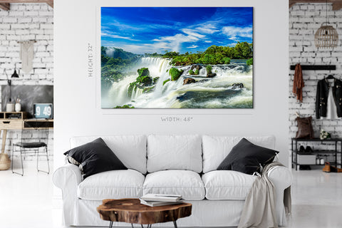 Impression sur toile - Panorama de la cascade d'Iguazu, Argentine #E0566